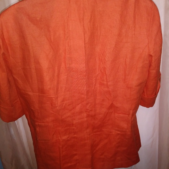 Orange Button Coat Anne Klein Short Sleeve - Picture 7 of 7